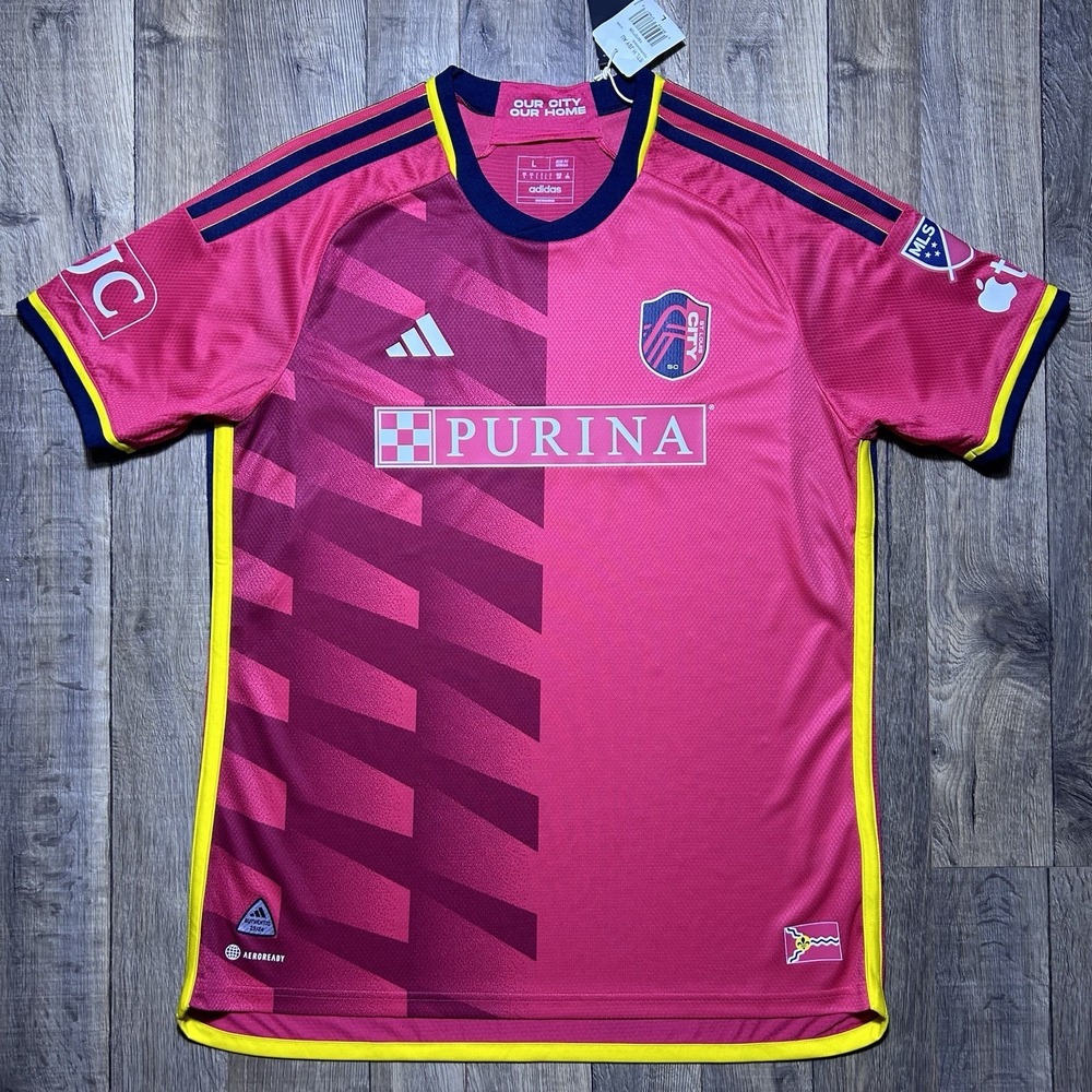 New Adidas St Louis City SC Authentic MLS Soccer Jersey Men Size Large Pink $150